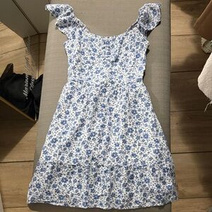 Hollister Blue and White Floral Mini Dress